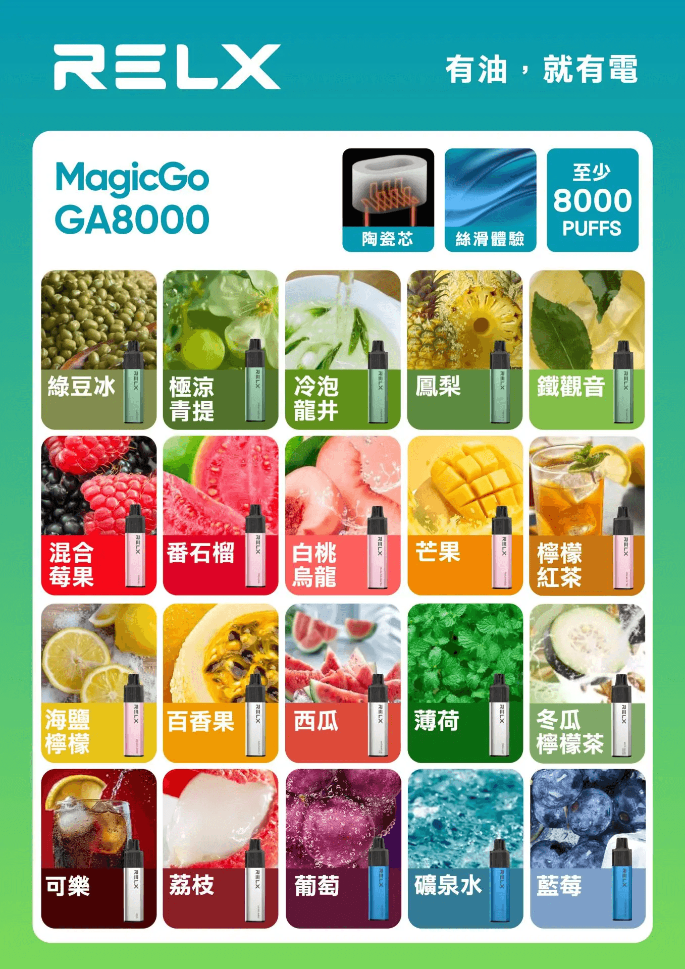 悅刻RELX GA8000拋棄式電子煙8000口一次性大容量悦刻拋棄式煙桿:圖片 2